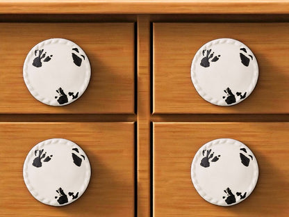 Set of Six White Ceramic Drawer Pull Knobs HomeRoots