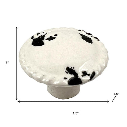 Set of Six White Ceramic Drawer Pull Knobs HomeRoots