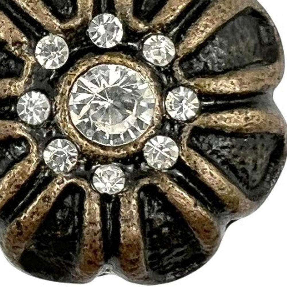 Set of Six Black And Gold Scalloped Knob Iron Drawer Pull Knobs HomeRoots