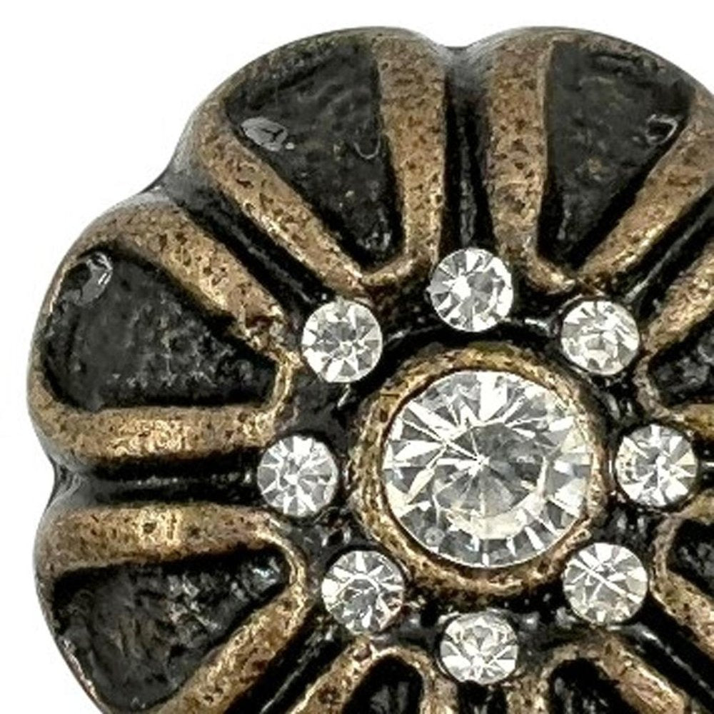Set of Six Black And Gold Scalloped Knob Iron Drawer Pull Knobs HomeRoots