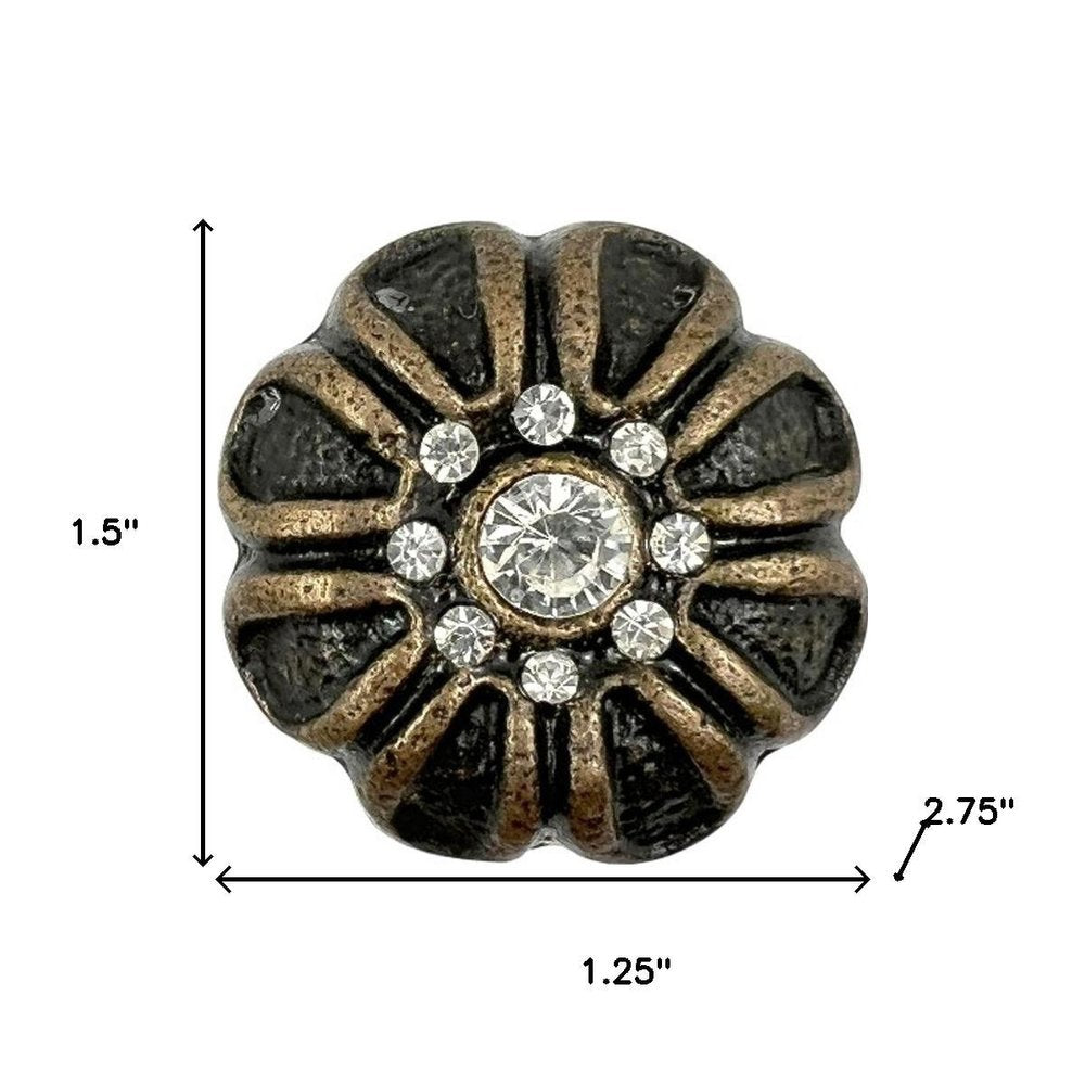 Set of Six Black And Gold Scalloped Knob Iron Drawer Pull Knobs HomeRoots