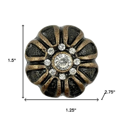 Set of Six Black And Gold Scalloped Knob Iron Drawer Pull Knobs HomeRoots