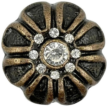 Set of Six Black And Gold Scalloped Knob Iron Drawer Pull Knobs