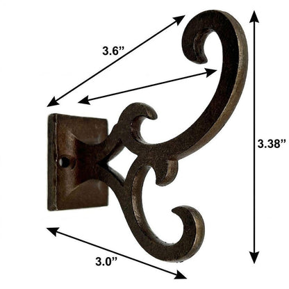 Set of Six Antiqued Bronze Cast Iron Scroll Wall Hooks HomeRoots