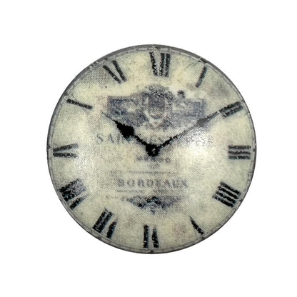 Set of Six Black And White Clock Face Ceramic Drawer Pull Knobs HomeRoots