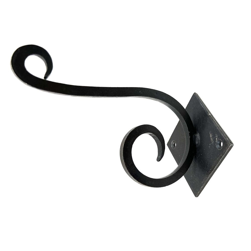 Set of Six Black Cast Iron Scroll Wall Hooks — view 4