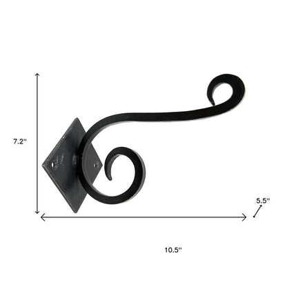 Set of Six Black Cast Iron Scroll Wall Hooks HomeRoots