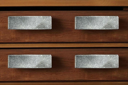 Set of Six Gray Rectangle Knob Stone Drawer Pull Knobs HomeRoots