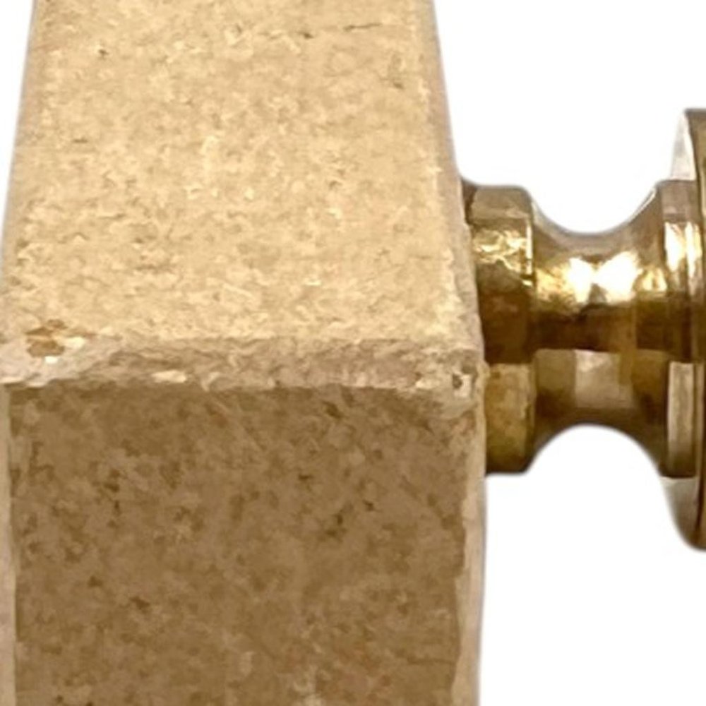 Set of Six Brown Rectangle Knob Stone Drawer Pull Knobs HomeRoots