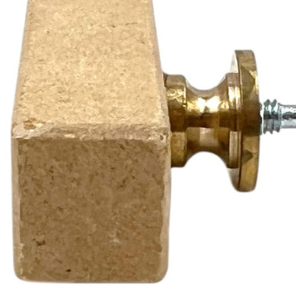 Set of Six Brown Rectangle Knob Stone Drawer Pull Knobs HomeRoots
