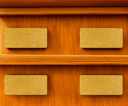 Set of Six Brown Rectangle Knob Stone Drawer Pull Knobs HomeRoots