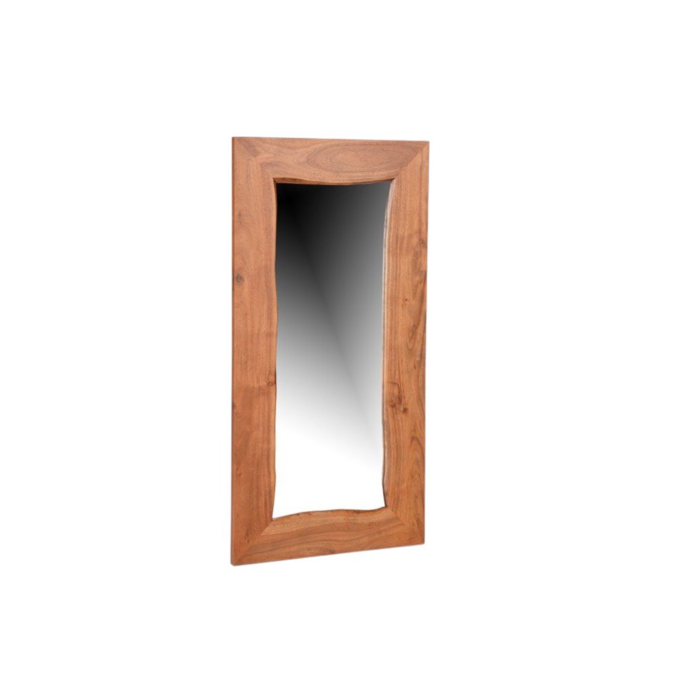 24" Brown Solid Wood Live Edge Freestanding and Wall Mount Accent Mirror HomeRoots