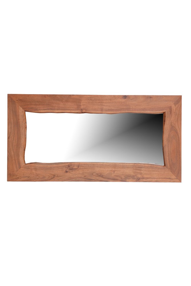 24" Brown Solid Wood Live Edge Freestanding and Wall Mount Accent Mirror HomeRoots