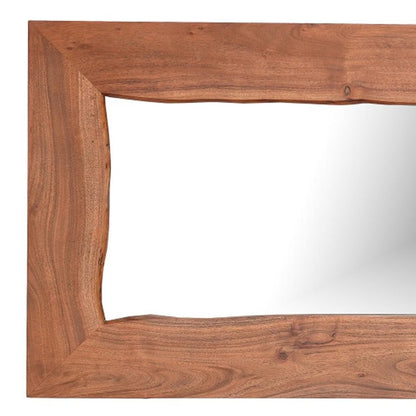 24" Brown Solid Wood Live Edge Freestanding and Wall Mount Accent Mirror HomeRoots