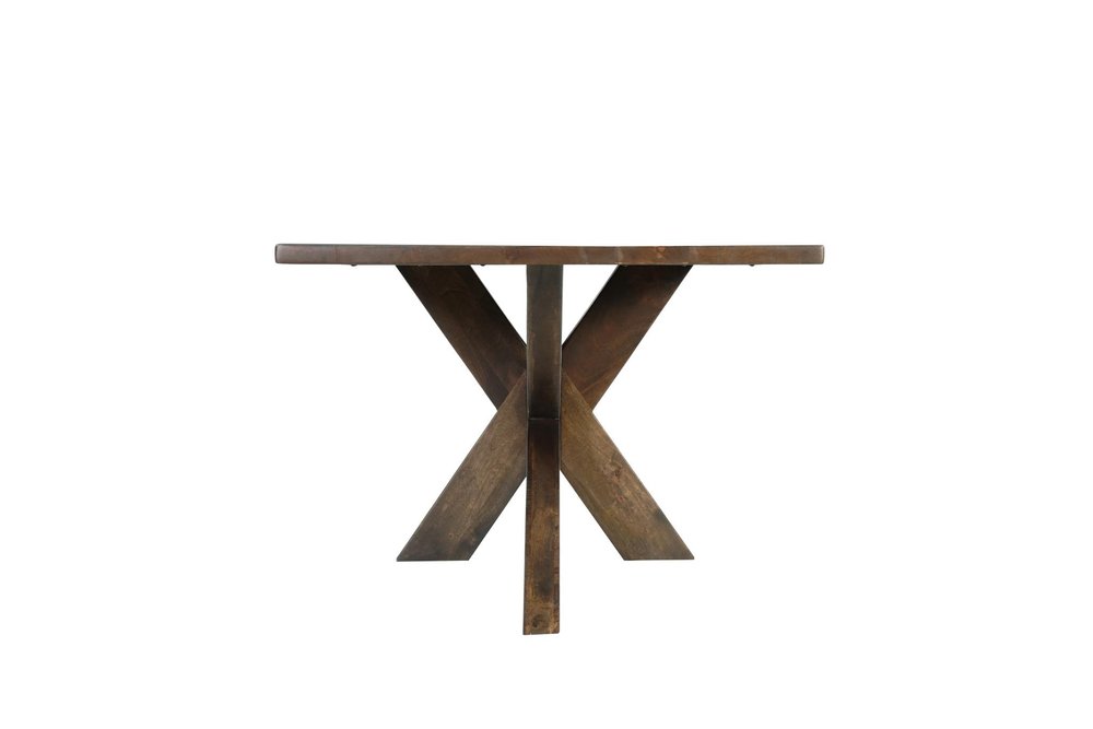 78" Brown Solid Wood Cross Leg Base Dining Table — view 5