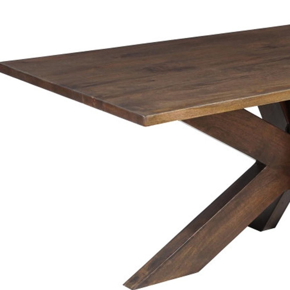 78" Brown Solid Wood Cross Leg Base Dining Table — view 7