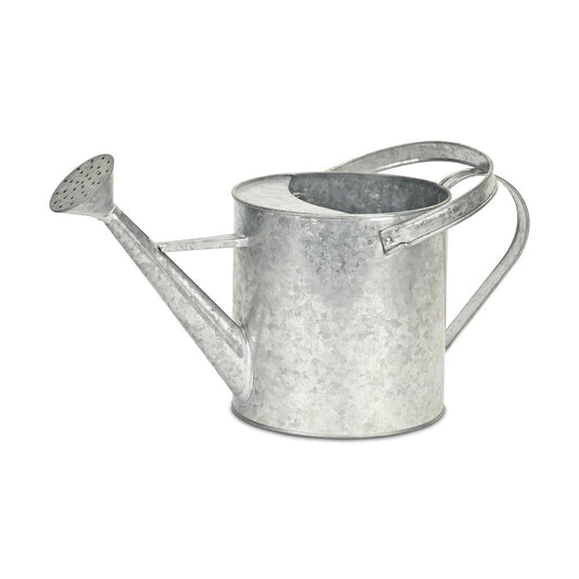 9" Gray Galvanized Metal Decorative Watering Can HomeRoots