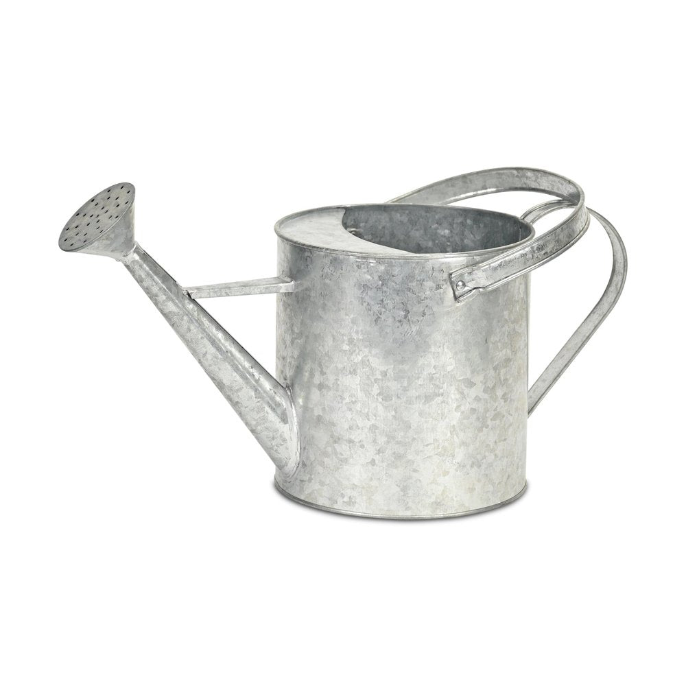 9" Gray Galvanized Metal Decorative Watering Can HomeRoots