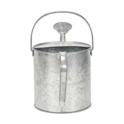 9" Gray Galvanized Metal Decorative Watering Can HomeRoots