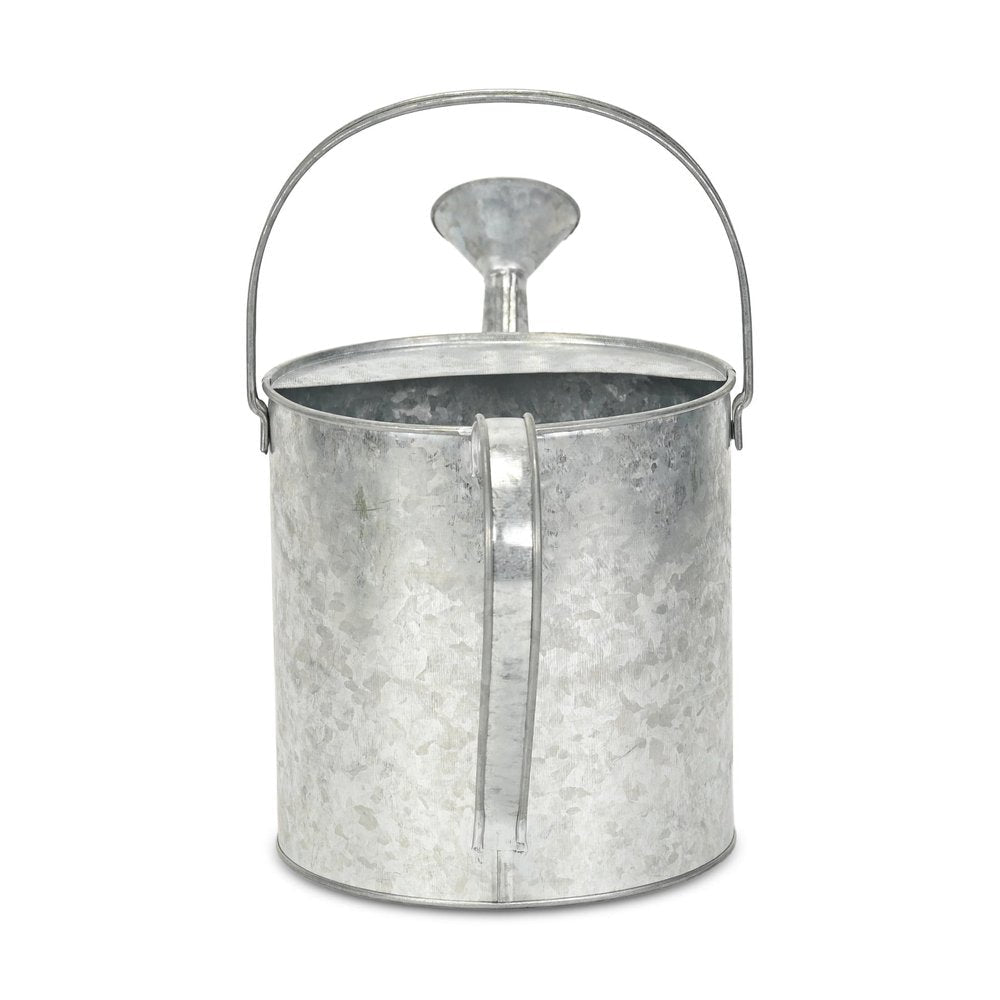 9" Gray Galvanized Metal Decorative Watering Can HomeRoots