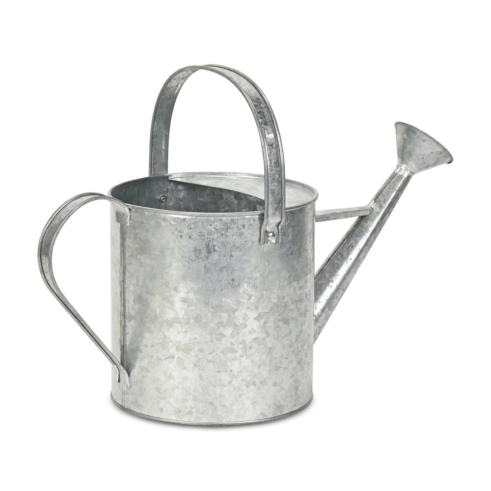 9" Gray Galvanized Metal Decorative Watering Can HomeRoots