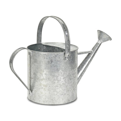 9" Gray Galvanized Metal Decorative Watering Can HomeRoots