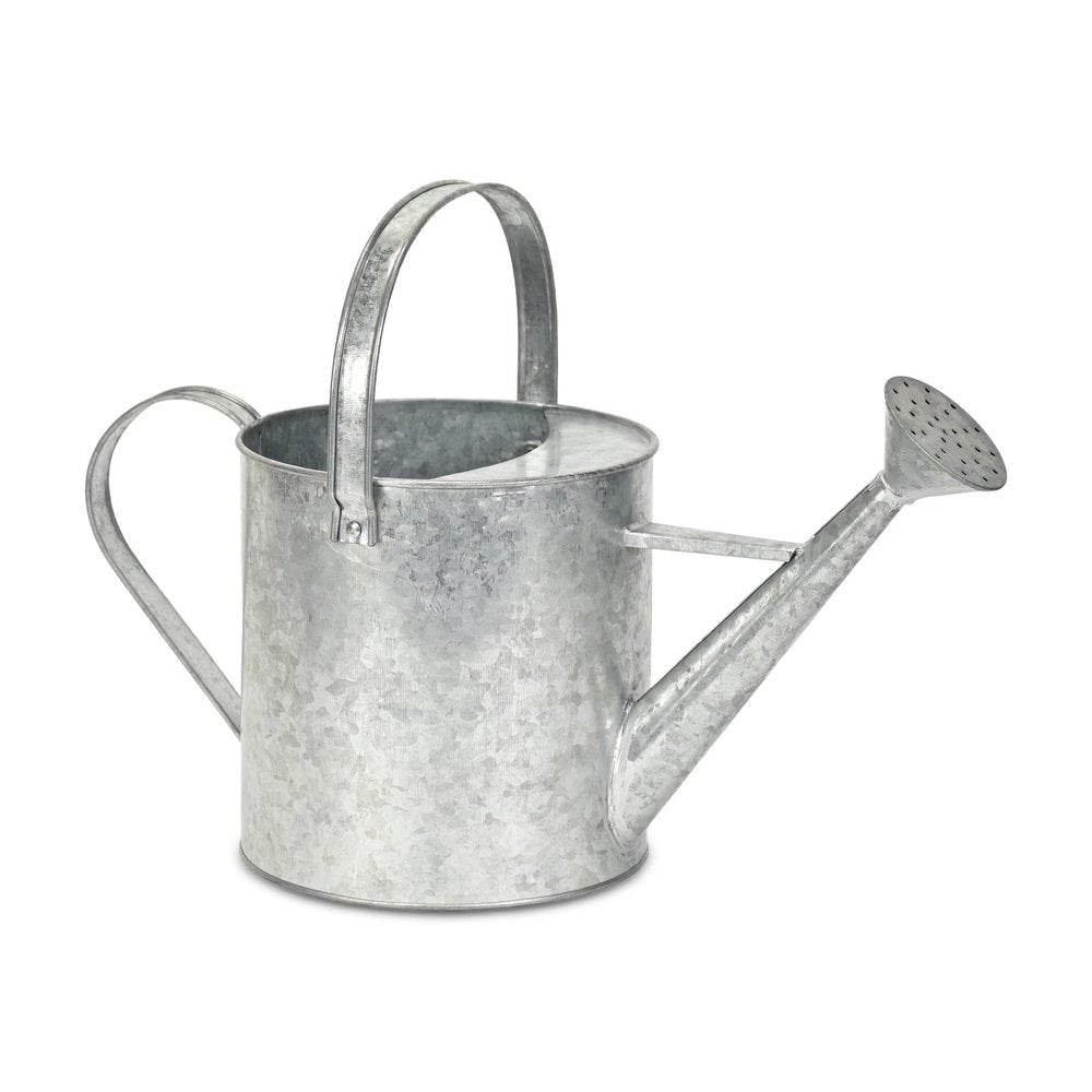 9" Gray Galvanized Metal Decorative Watering Can HomeRoots