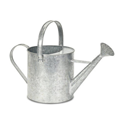 9" Gray Galvanized Metal Decorative Watering Can HomeRoots