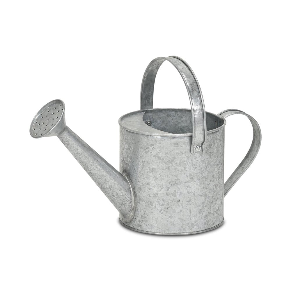 7" Gray Galvanized Metal Decorative Watering Can HomeRoots
