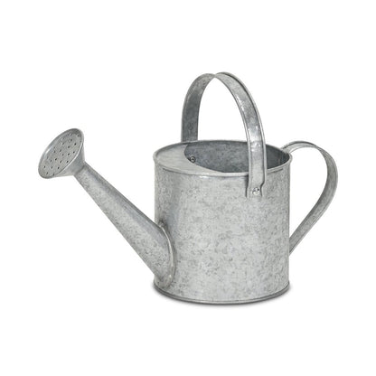 7" Gray Galvanized Metal Decorative Watering Can HomeRoots