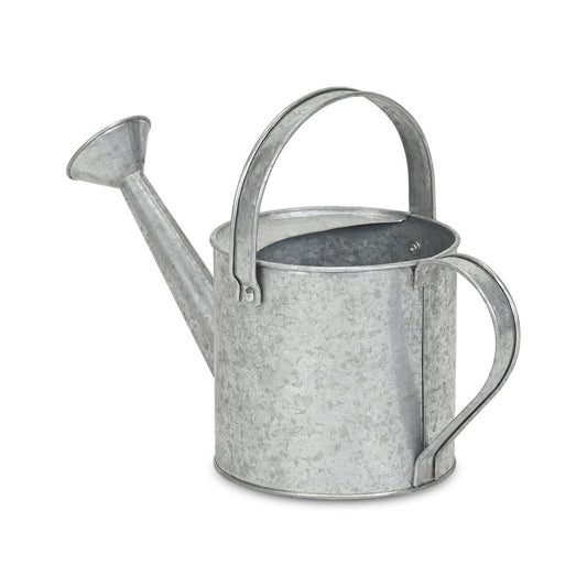 7" Gray Galvanized Metal Decorative Watering Can HomeRoots