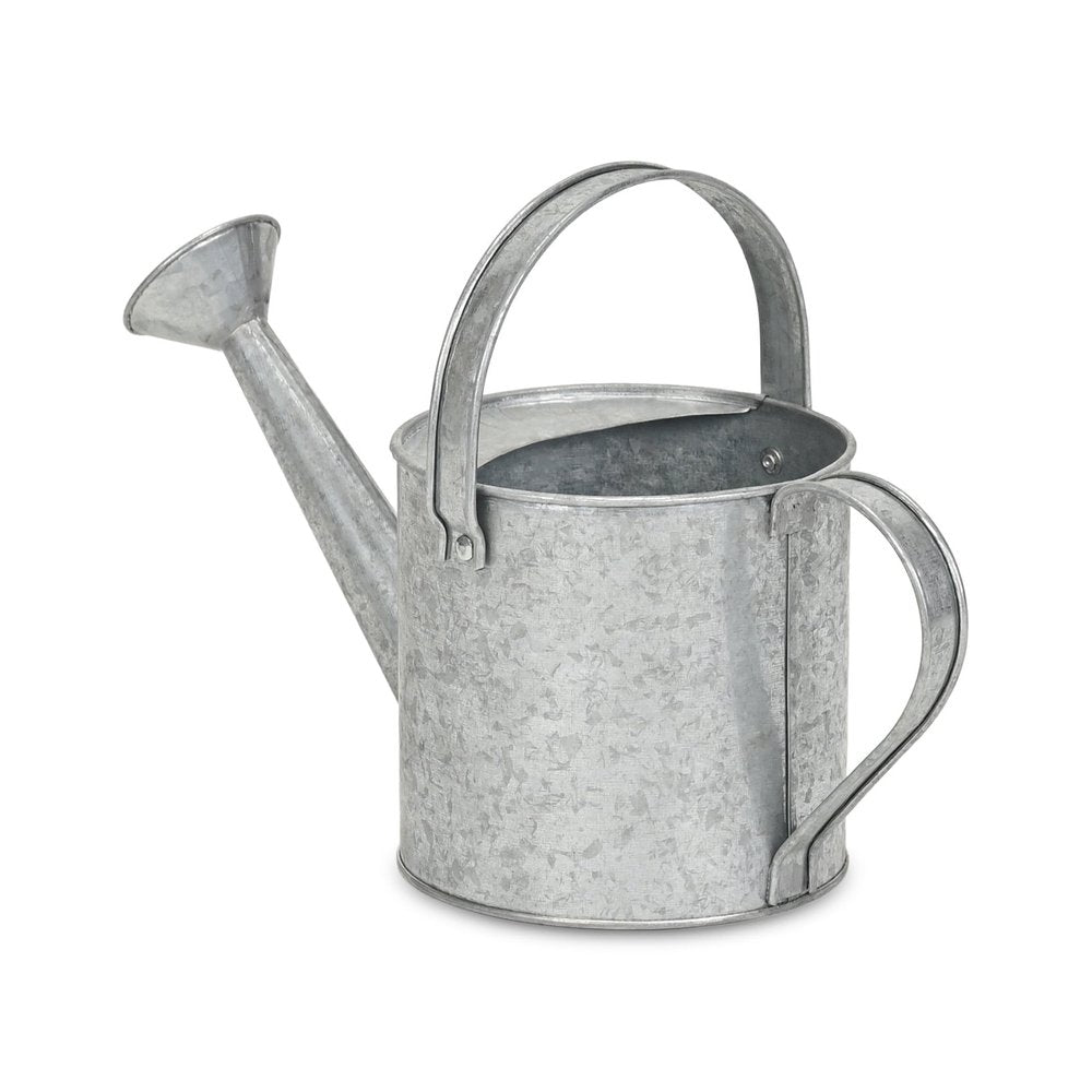 7" Gray Galvanized Metal Decorative Watering Can HomeRoots