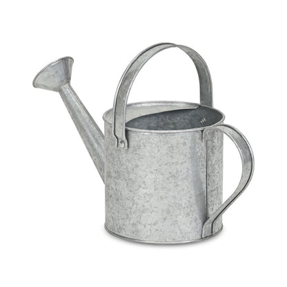7" Gray Galvanized Metal Decorative Watering Can HomeRoots