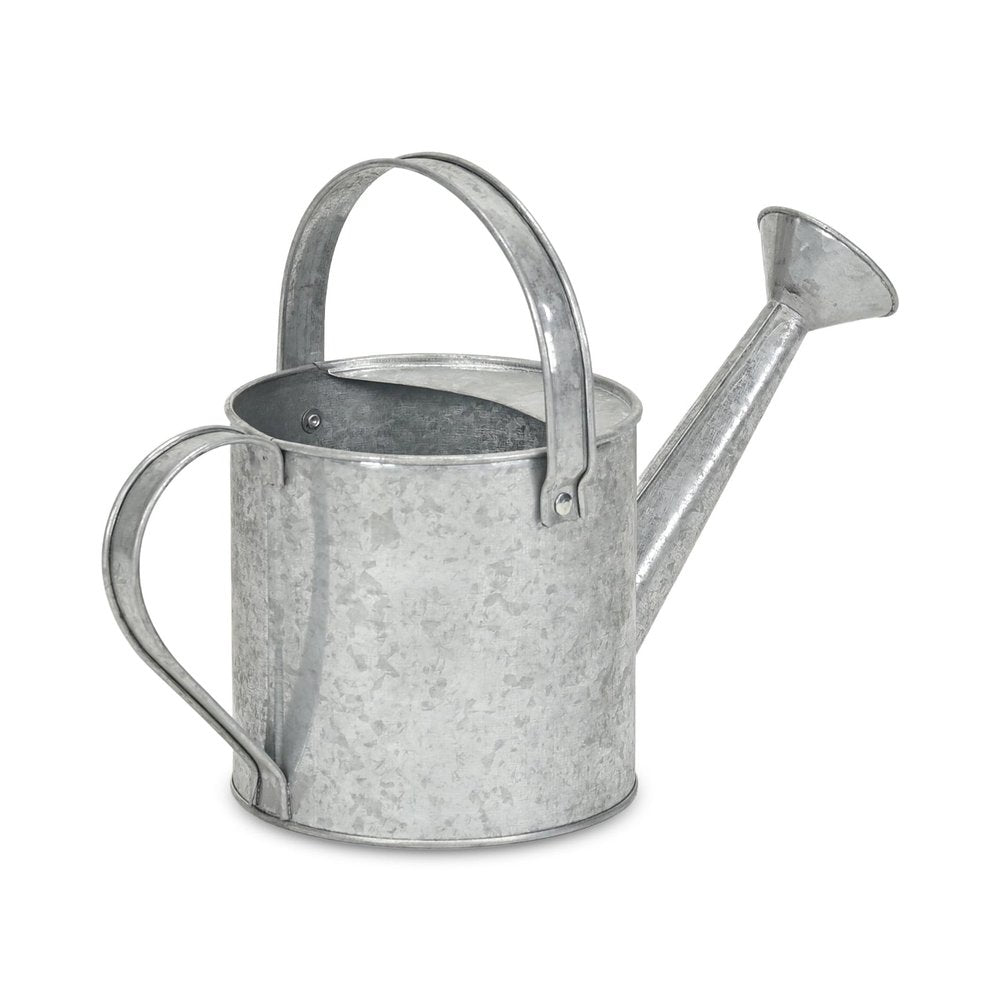 7" Gray Galvanized Metal Decorative Watering Can HomeRoots
