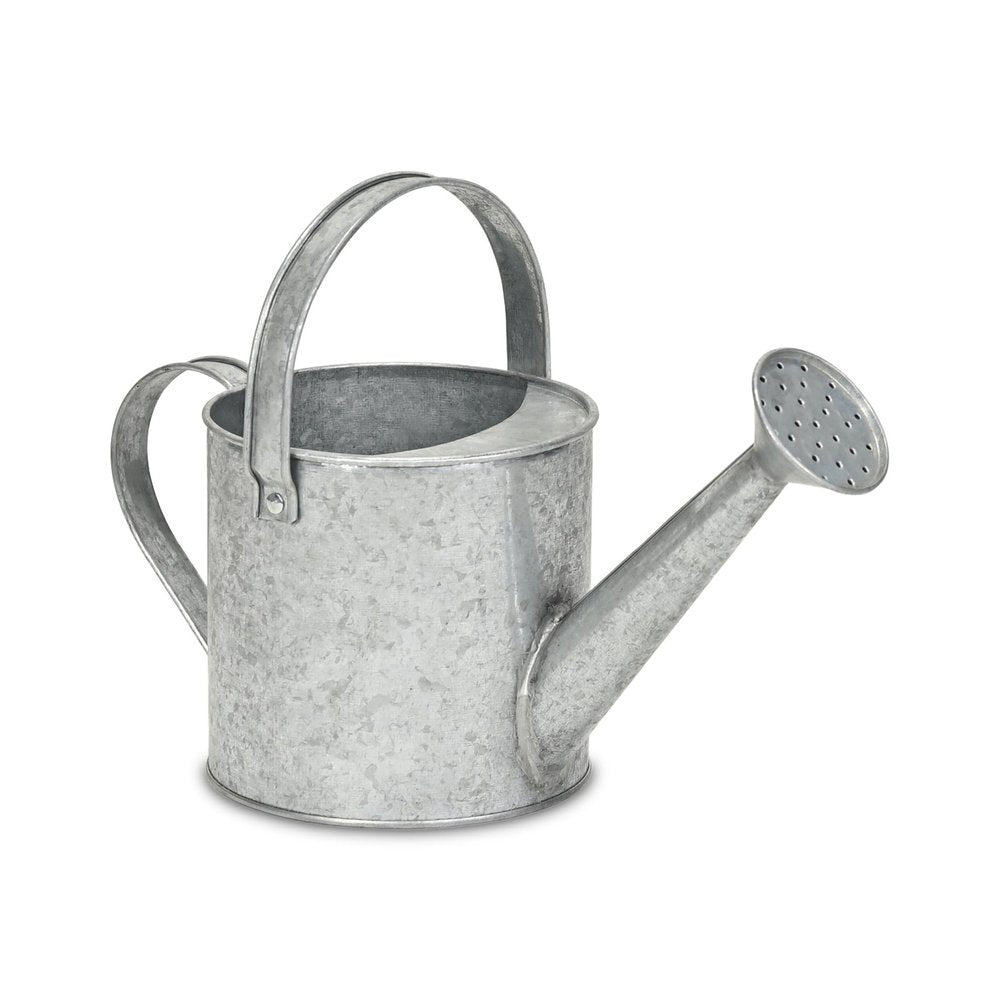 7" Gray Galvanized Metal Decorative Watering Can HomeRoots
