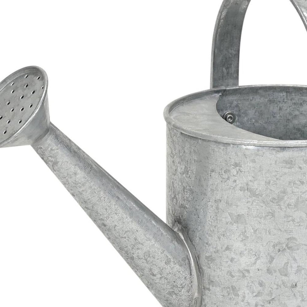 7" Gray Galvanized Metal Decorative Watering Can HomeRoots