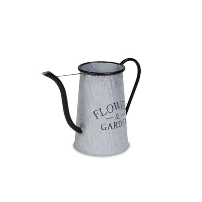 10" Black And Gray Galvanized Metal Flowers And Garden Decorative Watering Can HomeRoots