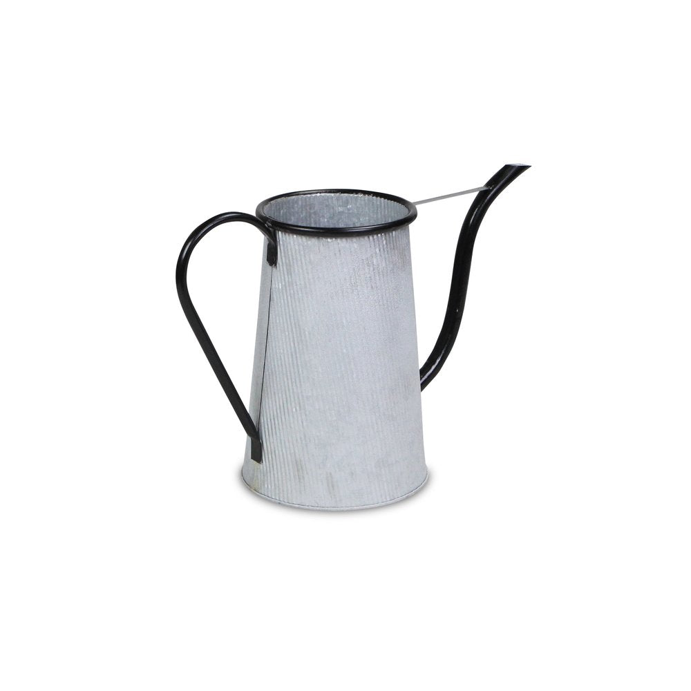 10" Black And Gray Galvanized Metal Flowers And Garden Decorative Watering Can HomeRoots