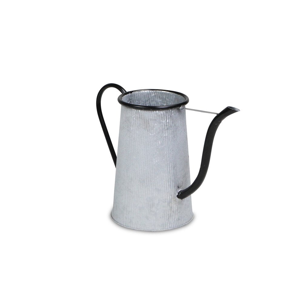10" Black And Gray Galvanized Metal Flowers And Garden Decorative Watering Can HomeRoots
