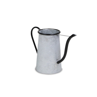 10" Black And Gray Galvanized Metal Flowers And Garden Decorative Watering Can HomeRoots