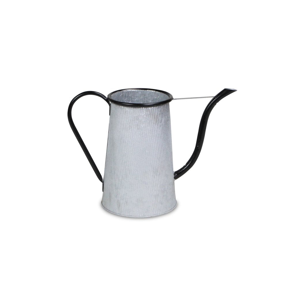 10" Black And Gray Galvanized Metal Flowers And Garden Decorative Watering Can HomeRoots