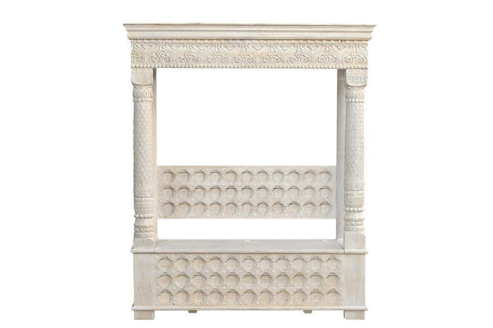 70" White Floral Solid Wood Storage Bench With Flip Top HomeRoots