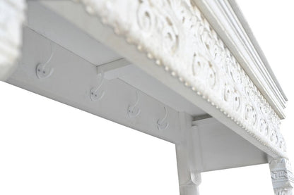 70" White Floral Solid Wood Storage Bench With Flip Top HomeRoots