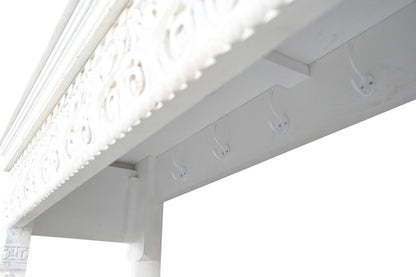 70" White Floral Solid Wood Storage Bench With Flip Top HomeRoots