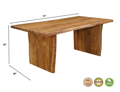 Seven Piece Brown Solid Wood Dining Set with Six Chairs HomeRoots