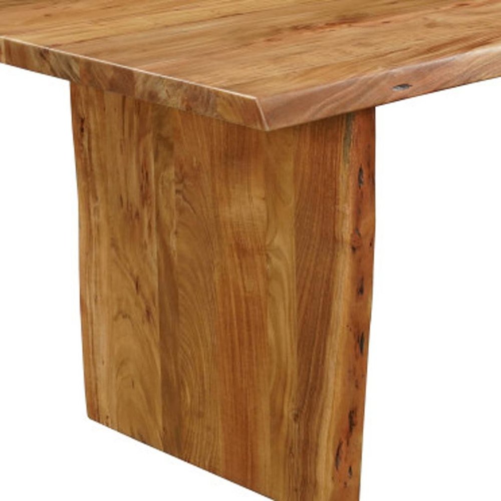 Seven Piece Brown Solid Wood Dining Set with Six Chairs HomeRoots