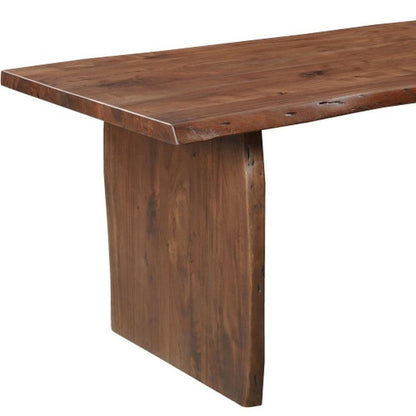 Seven Piece Brown Solid Wood Dining Set with Six Chairs HomeRoots