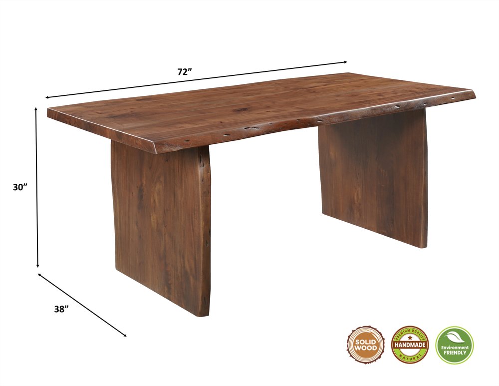 Seven Piece Brown Solid Wood Dining Set with Six Chairs HomeRoots