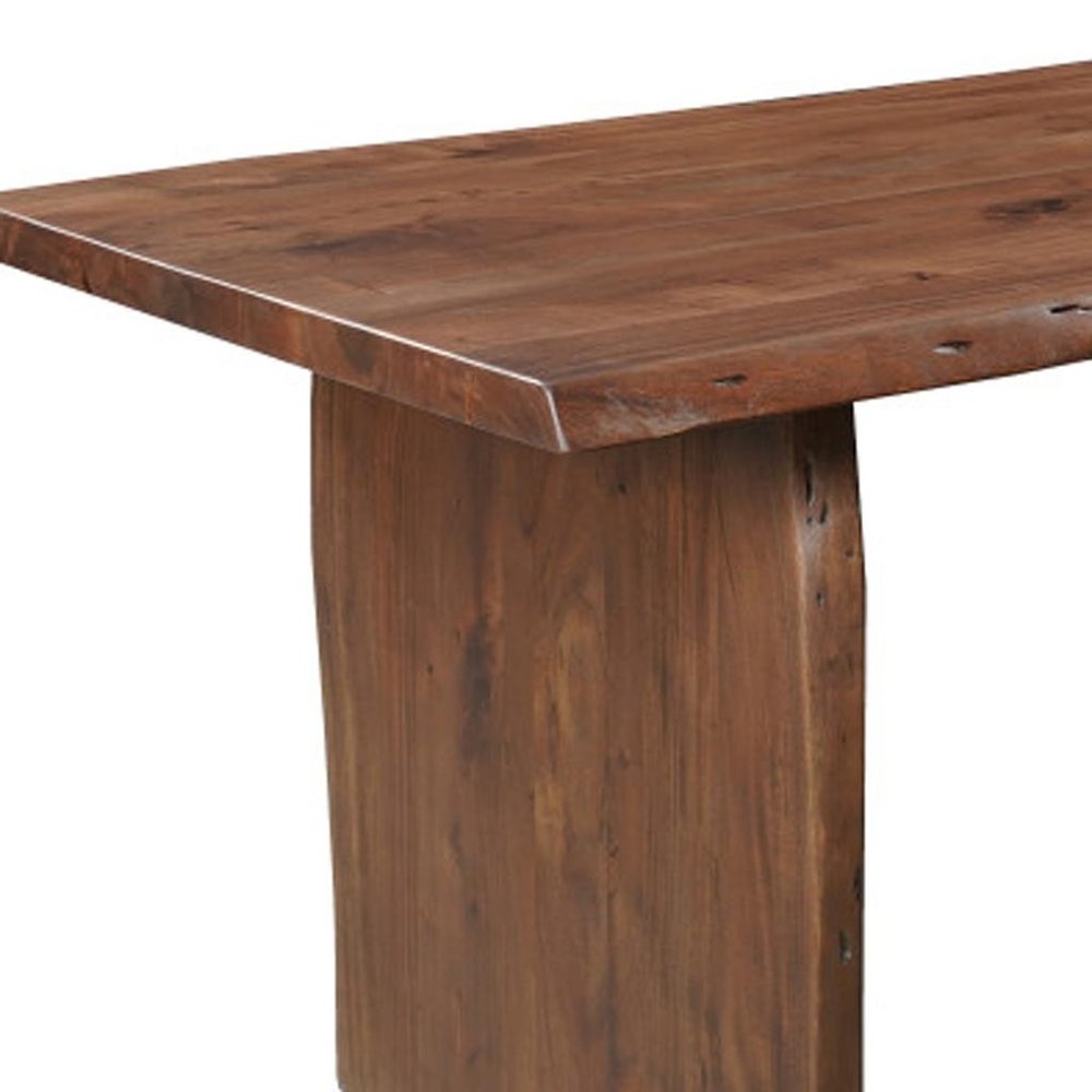 Seven Piece Brown Solid Wood Dining Set with Six Chairs HomeRoots