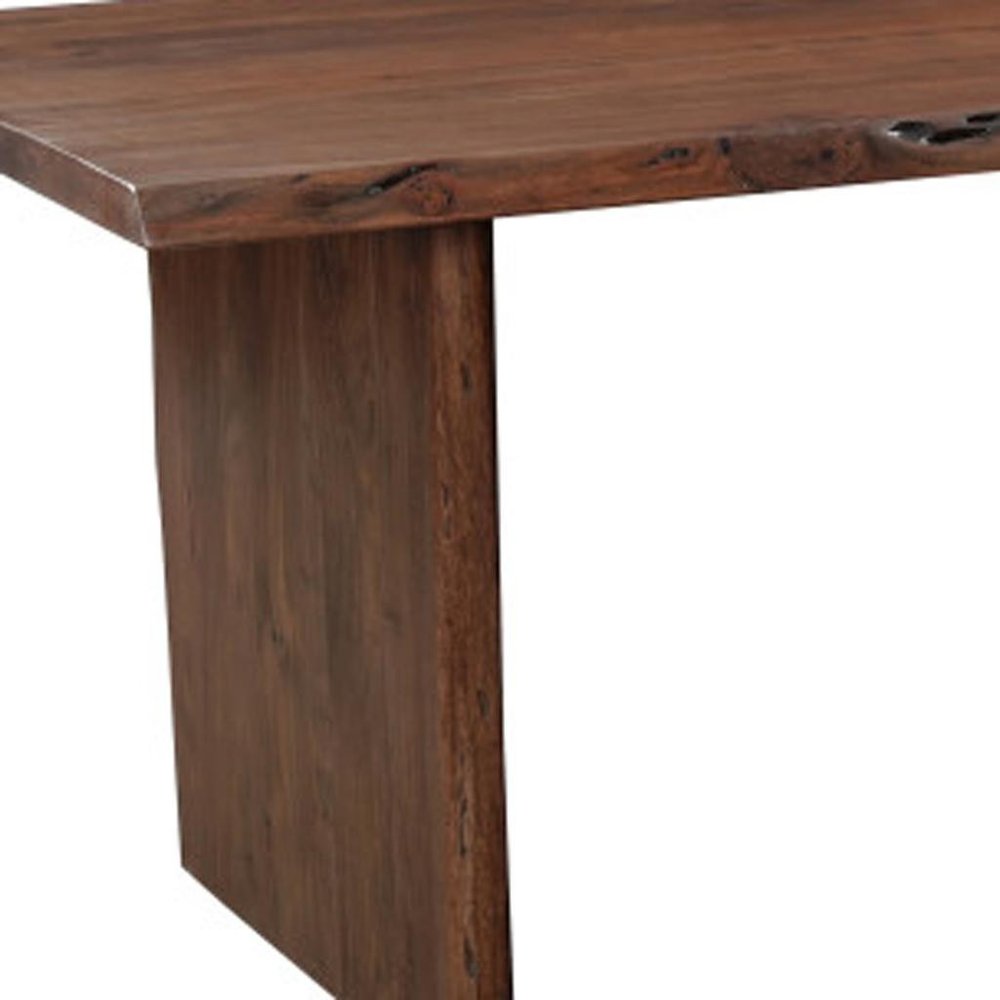 Nine Piece Brown Solid Wood Dining Set with Eight Chairs HomeRoots